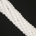 Filo di perle di vetro sfaccettate bianche da 6 mm per la creazione di gioielli fai-da-te - 6mm (Circa 95-98 Pezzi/Confezione) / Giada Bianca