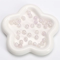 Pink iridescent crackled glass round beads for DIY jewelry making and handmade crafts - Purple