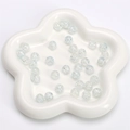 Round crackle glass beads in transparent white for DIY jewelry making and bracelets - Blue
