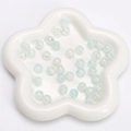 Light blue crackle glass beads for DIY jewelry making with icy texture finish - Light Blue