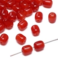 Polished red cylindrical glass jade beads with straight holes for DIY jewelry making - Garnet Red