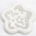Light blue cracked ice texture glass beads in flower tray for DIY jewelry making - Grey Blue