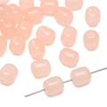 Pale pink translucent 8x10mm jade-like glass cylinder beads for DIY jewelry making - Champagne