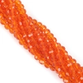 Filo di perle di cristallo di vetro arancione sfaccettate da 6mm per creazione gioielli - 6mm (Circa 95-98 Pezzi/Confezione) / Rosso Arancio Chiaro