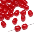 Red barrel glass imitation jade beads 8x10mm for DIY jewelry making and handmade crafts - Red