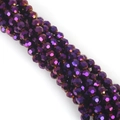 Perle in vetro di cristallo sfaccettato viola scuro AB 6mm per gioielli fai da te 100 pezzi - 6mm (Circa 95-98 Pezzi/Confezione) / Placcato Viola