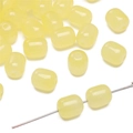 Translucent pale yellow glass date beads for DIY jewelry making and beadwork - Lemon Yellow