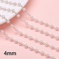 Bastelzubehör mit 4mm weißen ABS-Perlen auf Goldkette für die Schmuckherstellung - Gold / 4mm