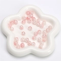 Pink and white gradient crackle glass round beads for handmade jewelry DIY crafting - Deep Pink