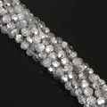 Perle di vetro di cristallo sfaccettate grigio argento da 6mm per gioielli fai da te - 6mm (Circa 95-98 Pezzi/Confezione) / Placcato Mezzo Argento