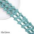 Perles papillon en turquoise synthétique 15x13mm avec texture brune pour bracelets DIY - Petit Papillon / Environ 37 pcs (38cm/Paquet) / Bleu