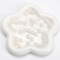 Polished round glass beads with ice-cracked texture for handmade jewelry DIY making - Light Pink