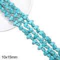 Perles éléphant en turquoise synthétique bleue 10x15mm pour création de bijoux DIY - Éléphant / Environ 40 pcs (38cm/Paquet) / Bleu