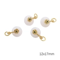 Set di quattro ciondoli con perle bianche 12x17mm e cappucci floreali dorati per gioielli - Fibbia Pingan Bianca