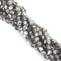 Filo di perle in vetro sfaccettato da 6mm con finitura argento brillante per gioielli fai da te - 6mm (Circa 95-98 Pezzi/Confezione) / Argento