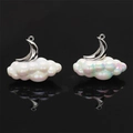 Iridescent cloud and silver crescent moon charms for DIY jewelry making and pendants - Iridescent Cloud In Moon Pendant (BSB109)
