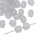 DIY 8x10mm translucent light gray glass beads with vertical hole for jewelry making - Gray