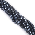 Perline di vetro sfaccettate da 6mm in blu scuro metallizzato per gioielli DIY 100 pezzi - 6mm (Circa 95-98 Pezzi/Confezione) / Nero Galvanizzato
