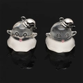 Ghost charm with silver hat for DIY jewelry making, resin and alloy material - Transparent Ghost With Top Hat Pendant (BSB109)