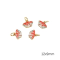Ciondolo a forma di ventaglio in stile cinese con calligrafia per creazione gioielli DIY - Red Gold Ingot