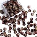 8-10mm bicolor crackle glass beads in deep red and amber for DIY jewelry making - Brown And Yellow Split