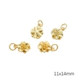 Set di 4 ciondoli a fiore dorati 11x14mm per creazione di gioielli fai da te e hobby - Sakura Dorato (Stile 2)