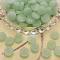 Light green glass jade-like pumpkin beads with Fu character engraving for DIY jewelry - Light Green Fu Character Plate / 10 Pcs/Pack (Hole Diameter Approx 1mm)