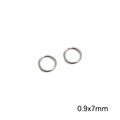 Coppia di anellini in acciaio inossidabile argento 0,9x7mm per gioielli fai da te e bracciali - Anellino Aperto (0.9x7mm) / Colore acciaio