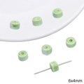Short cylindrical 6x4mm light green ceramic loose beads for DIY jewelry making - Cylinder (6x4mm) / 5 Pcs/Pack