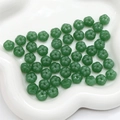 Vibrant emerald green pumpkin shaped glass jade beads for DIY necklace jewelry making - Green Flat Pumpkin Bead