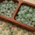 Light green flower-shaped jade-imitation beads for DIY jewelry and necklaces - Light Green Flat Pumpkin Bead