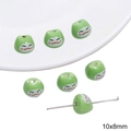 Green ceramic lucky cat beads 10x8mm for DIY jewelry making handmade materials - Lucky Cat (10x8mm) / 2 Pieces/Pack