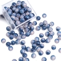DIY 8mm 10mm glass beads with blue and beige marble texture for handmade jewelry - Navy And Pink Split