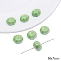 Green ceramic pumpkin beads 10x7mm for DIY jewelry making and handmade crafts - Pumpkin (10x7mm)