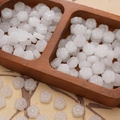 Carved white glass flower beads for DIY jewelry making and handmade accessories - White Plum