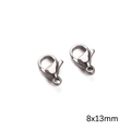 Chiusura a moschettone in acciaio 8x13mm per gioielli fai da te e collane - Chiusura a Moschettone (8x13mm) / Colore acciaio