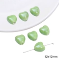 Light green heart-shaped ceramic beads 12x12mm for handmade DIY jewelry making - Heart (12x12mm)