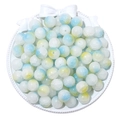 Crackle glass beads in light blue and yellow 8-10mm for DIY jewelry making and crafts - Blue and Yellow