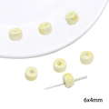6x4mm light yellow cylindrical ceramic beads for DIY jewelry and necklaces - Cylinder / 5 Pieces/Pack (6x4mm)