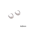 Chiusure a U in acciaio inossidabile argento 4x9mm per creazione gioielli DIY - Controgancino per Pendente (4x9mm) / Colore acciaio