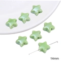 14mm Green ceramic star-shaped beads with hole for handmade DIY jewelry making - Star (14mm)