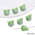 Green cartoon rabbit ceramic beads 12x11mm for DIY handmade jewelry crafting - Rabbit (12x11mm)