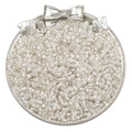 Pile of transparent glass seed beads in an elegant silver tray for DIY jewelry making - 2mm / Silver