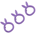 Three purple rabbit-ear shaped alloy spring keychains for DIY crafts and accessories - Approx. 28x38mm (1 Piece/Pack) / Purple