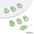 Green glazed ceramic heart shaped beads for DIY jewelry making 10x16mm size - Flame Heart (10x16mm)