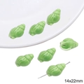 Light green conch-shaped ceramic beads for DIY jewelry making, 14x22mm sized loose beads - Conch (14x22mm)