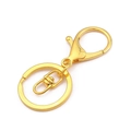 Goldener Karabinerverschluss aus Legierung mit Drehgelenk und flachem Schlüsselring - 5 Stück/Packung (Karabiner 21x33mm, Schlüsselring 30mm) / Gold