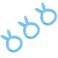 Drie lichtblauwe veerringen in de vorm van konijnenoren voor DIY-sleutelhangers - Ongeveer 28x38mm (1 Stuk/Verpakking) / Blauw