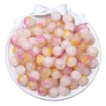 Pink yellow and white 10mm cracked glass beads for DIY jewelry making accessories - Orange Pink