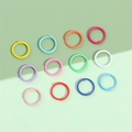 Assorted 8-12mm macaron colored jump rings for DIY jewelry and keychain making - Double Layer Flat Closed Ring
